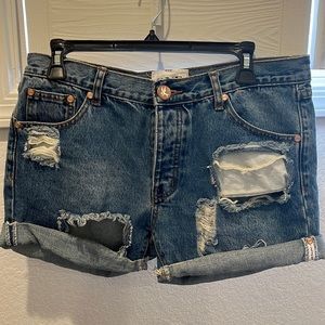 ONE by teaspoon distressed jean shorts